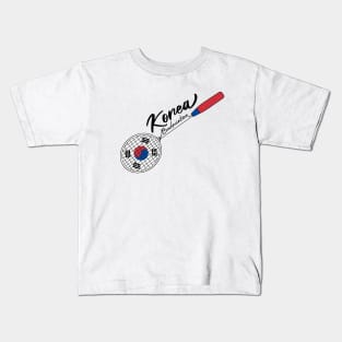 South Korea Flag of Badminton Racquet Support (Korea) Badminton Flag Kids T-Shirt